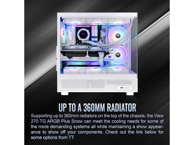 Thermaltake - View 270 Plus TG ARGB Mid Tower E-ATX PC Case - Snow - image 4
