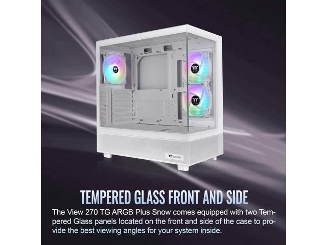 Thermaltake - View 270 Plus TG ARGB Mid Tower E-ATX PC Case - Snow - image 6