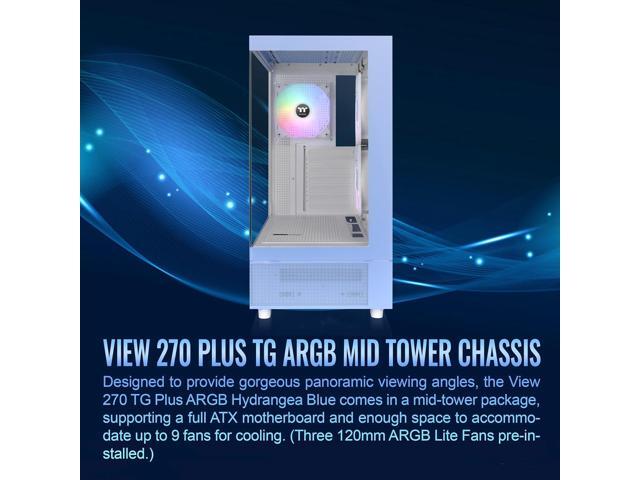 Thermaltake - View 270 Plus TG ARGB Mid Tower E-ATX PC Case - Hydrangea Blue - image 5
