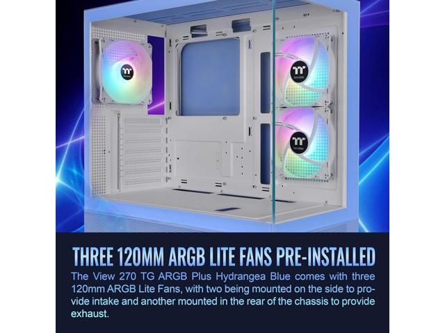 Thermaltake - View 270 Plus TG ARGB Mid Tower E-ATX PC Case - Hydrangea Blue - image 4