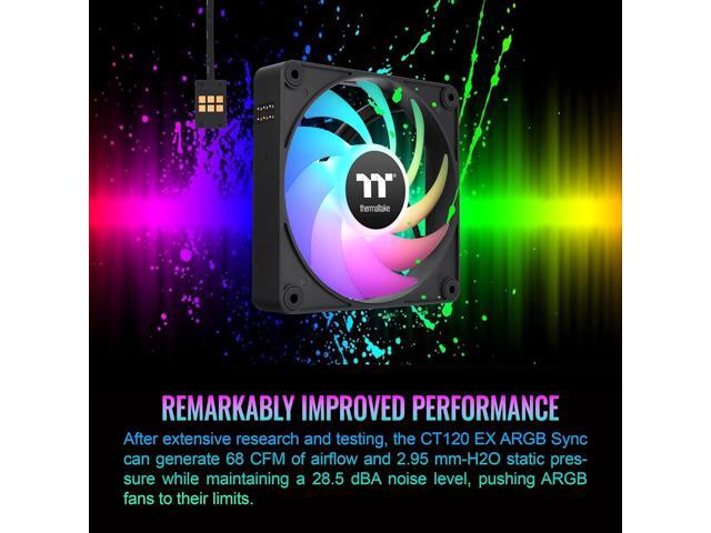 Thermaltake - CT 120 ARGB Sync 120mm Cooling Fan with Daisy-Chain Design (3-Pack) - Black - image 6
