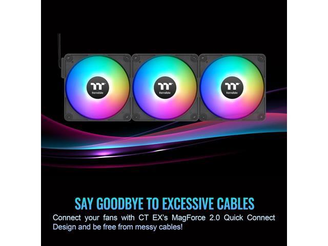 Thermaltake - CT 120 ARGB Sync 120mm Cooling Fan with Daisy-Chain Design (3-Pack) - Black - image 4