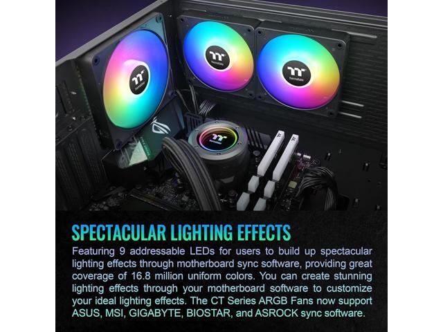 Thermaltake - CT 120 ARGB Sync 120mm Cooling Fan with Daisy-Chain Design (3-Pack) - Black - image 7