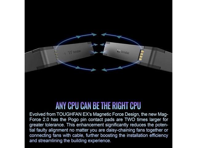 Thermaltake TOUGHFAN EX14 Pro PC Cooling Fan, Magnetic Connection, Swappable Fan Blade, PWM Controlled 500~2000 RPM, Air Flow 119.6 CFM, 140mm...