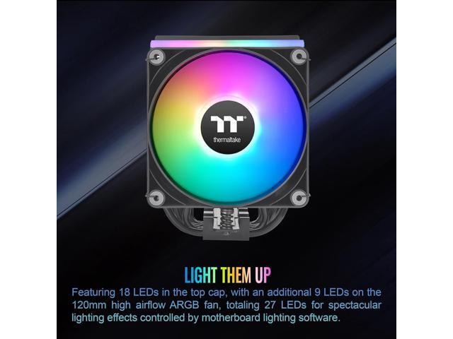 Thermaltake ASTRIA 400 ARGB CPU cooler Compatible with latest Intel LGA 1851 and AMD AM5 CPU socket Single Tower 230W TDP cooling power...