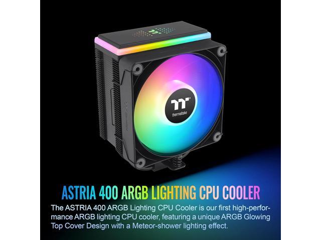 Thermaltake ASTRIA 400 ARGB CPU cooler Compatible with latest Intel LGA 1851 and AMD AM5 CPU socket Single Tower 230W TDP cooling power...