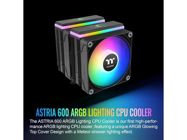Thermaltake ASTRIA 600 ARGB CPU Cooler Compatible with latest Intel LGA 1851 and AMD AM5 CPU socket Dual Tower 265W TDP cooling power CL-P121-CA12SW-A