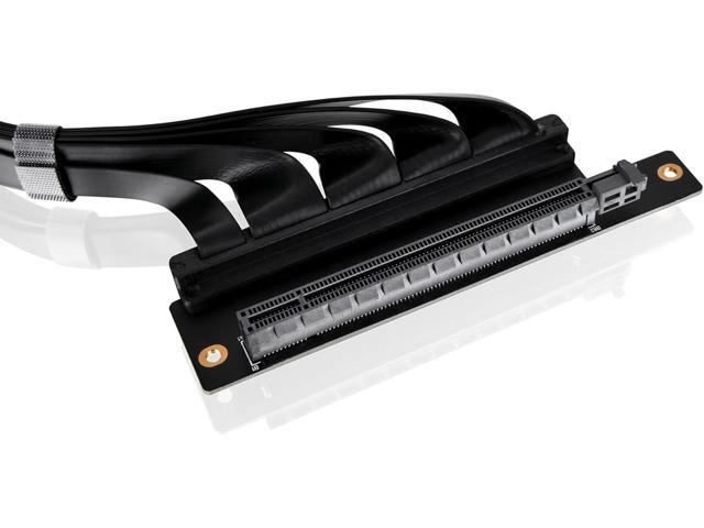 Thermaltake PCIe 4.0 Dual 90°Degree Connectors Riser Cable 16Gbps High-Speed Transmission 400mm; EMI Shielding AC-077-CO1OTN-C1
