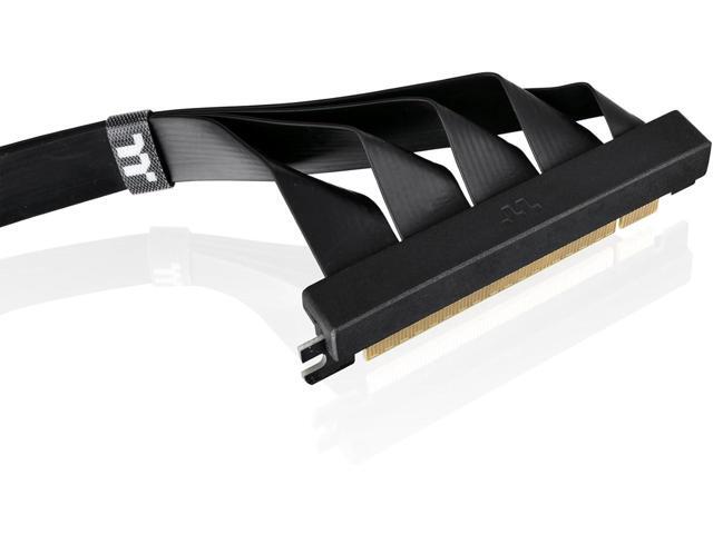 Thermaltake PCIe 4.0 Dual 90°Degree Connectors Riser Cable 16Gbps High-Speed Transmission 400mm; EMI Shielding AC-077-CO1OTN-C1