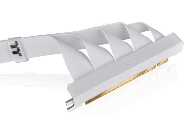 Thermaltake PCIe 4.0 Dual 90°Degree Connectors Riser Cable White 16Gbps High-Speed Transmission 400mm EMI Shielding AC-077-CO6OTN-C1
