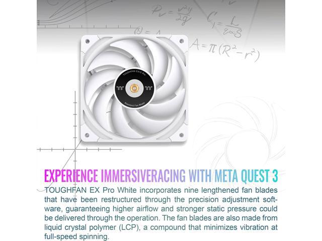 Thermaltake TOUGHFAN EX12 Pro Snow PC Cooling Fan, Magnetic Connection Swappable Fan Blade PWM Controlled 500~2000 RPM Air Flow 70.8 CFM 120mm...