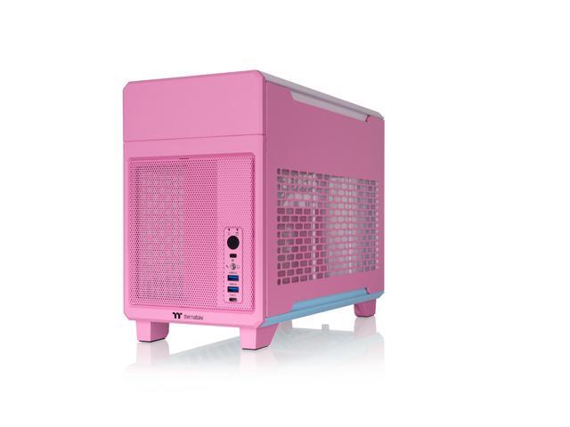 Thermaltake - TR100 SFF mITX Mini Tower PC Case with PCIe 4.0 Riser Cable Included - Bubble Pink - image 3