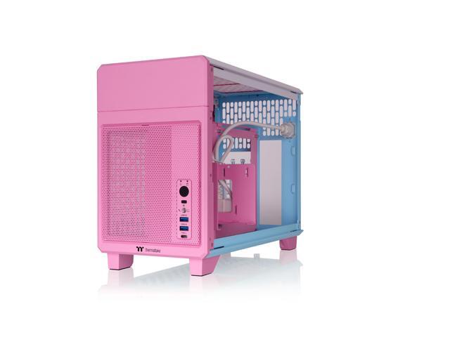 Thermaltake - TR100 SFF mITX Mini Tower PC Case with PCIe 4.0 Riser Cable Included - Bubble Pink - image 4