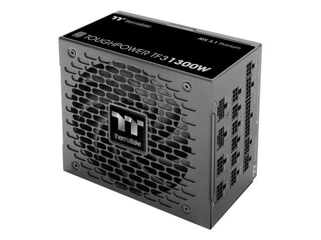 Thermaltake Toughpower TF3 1300W; 2X Native PCIe 5.1 12V-2x6; Dual-Color H++ Connectors; Etched Flat Cables; Multi/Single Rail OCM Toggle; 100%...