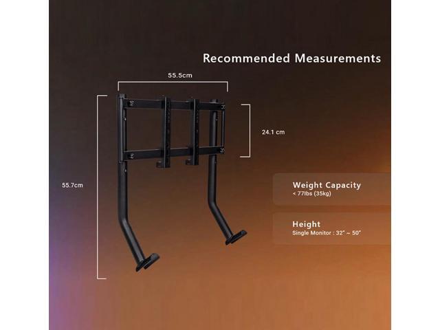 Thermaltake GR300 Racing Simulator Monitor Stand; Single Monitor or TV; 32' to 50' Screens; VESA Mounting; Powder Coated Steel; Black;...