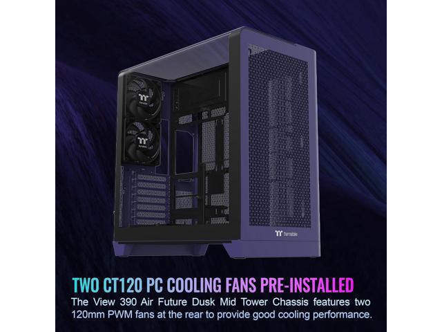 Thermaltake View 390 Air; Mid Tower; 2x120mm CT Fans Included; 360mm Radiator Support; 420mm GPU Clearance; Hidden Connector Support; Rotatable...