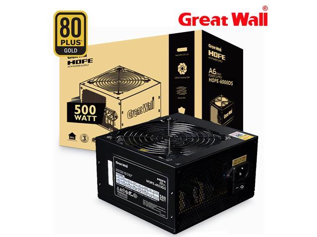 Great Wall PC Power Supply 500W Source 80Plus Gold Bronze 12V ATX PSU Computer Power Supplies APFC 120mm Fan PSU Unit for PC