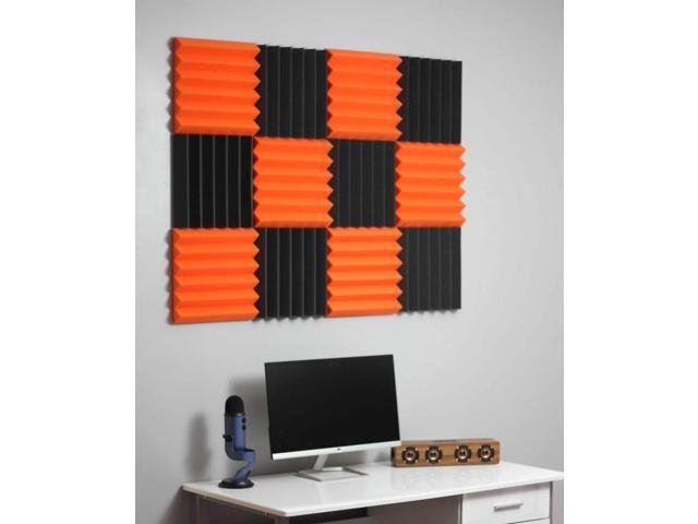 2' Orange and Black Acoustic Wedge Soundproofing Studio Tiles 12 pack