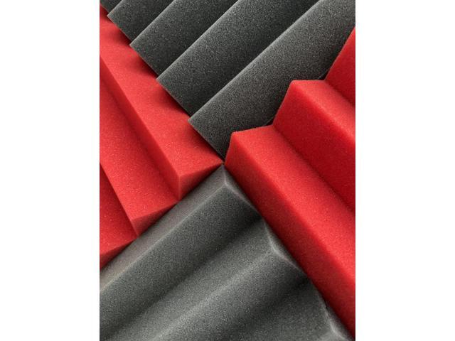 2' Red and Black Acoustic Wedge Soundproofing Studio Tiles 12 pack