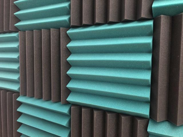 2' Teal and Black Acoustic Wedge Soundproofing Studio Tiles 12 pack