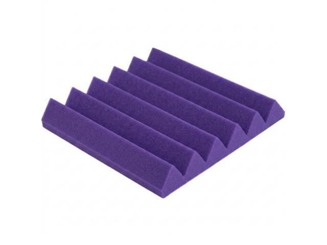Wedge Acoustic Foam Sound Absorption Panels - Purple (12 Tiles)