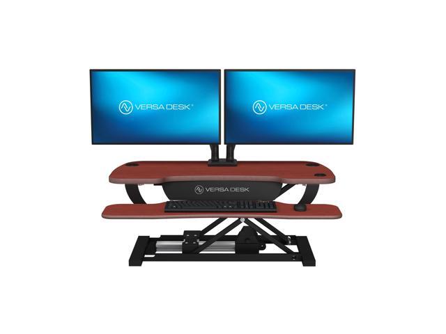VersaDesk® 36' x 24' PowerPro Electric Height Adjustable Standing Desk Converter for Dual Monitors & Laptop Workstation with USB Charging Port, Cherry