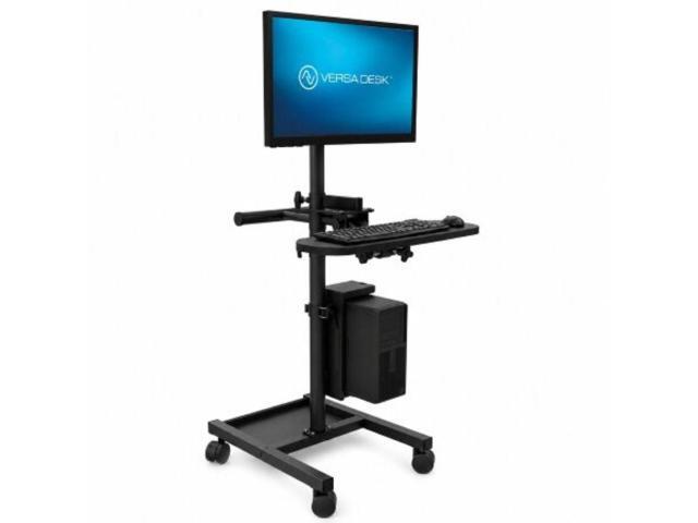 VersaDesk Deluxe Diagnostic Fusion Cart Mobile Computer Workstation with Adjustable Monitor Arm, Keyboard Tray & CPU Holder