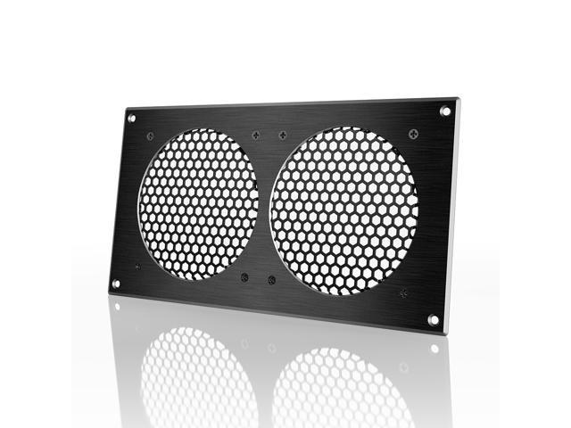 AC Infinity Ventilation Grill Black 12', for PC Computer AV Electronic Cabinets, also mounts two 120mm Fans
