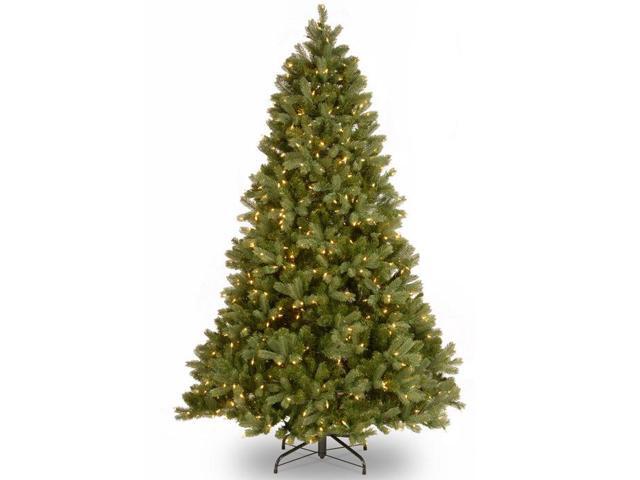 National Tree Company PEGF433465 6.5 ft. Pre-Lit Grande Fir Pencil Slim Tree - 30' x 30' x 78' - Green Tree, Green Tree Stand