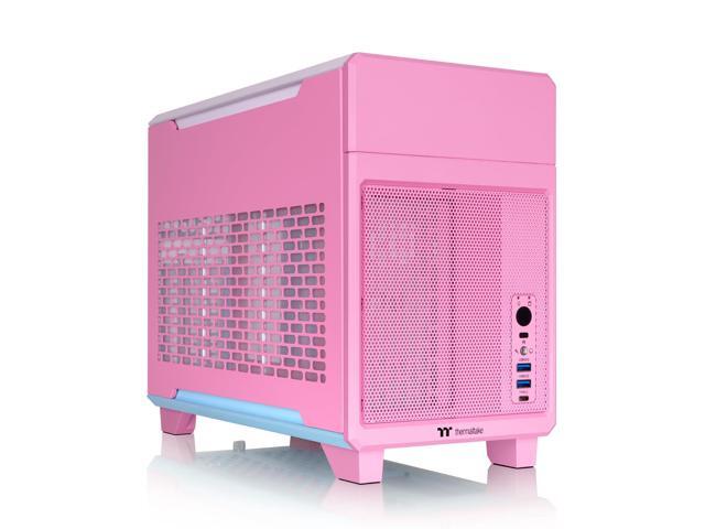 Thermaltake - TR100 SFF mITX Mini Tower PC Case with PCIe 4.0 Riser Cable Included - Bubble Pink - image 9