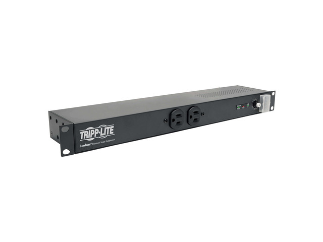 12-Outlet Rackmount PDU Isobar Surge Protector Power Strip, 20A, 3840 Joules, 15ft Cord with 5-20P Plug, 1U Rack-Mount, Manufacturer's & $25,000...