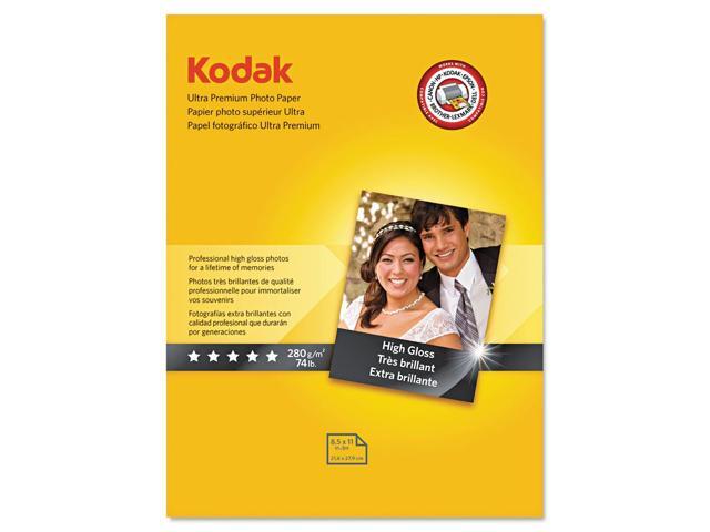 kodak ultra premium photo paper for inkjet printers, gloss finish, 10.7 mil thickness, 25 sheets, 8.5? x 11? (8366353),white