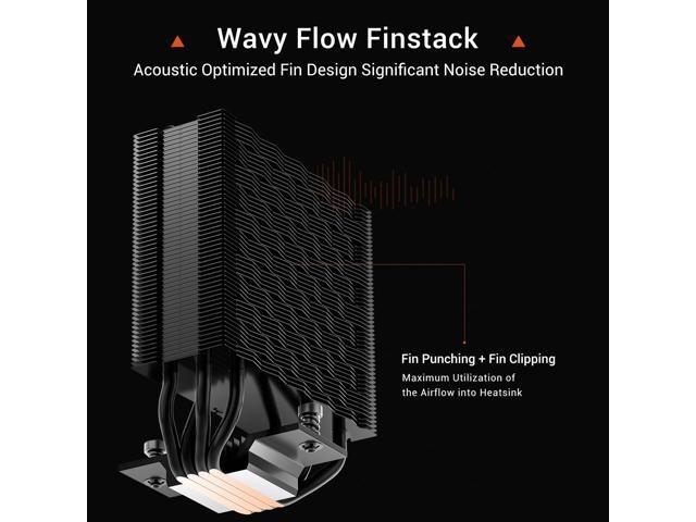 CPS CPU Cooler RT400-BK Total Height 5.8 inches (148 mm), Narrow Fin Offset Design, Intuitive Installation