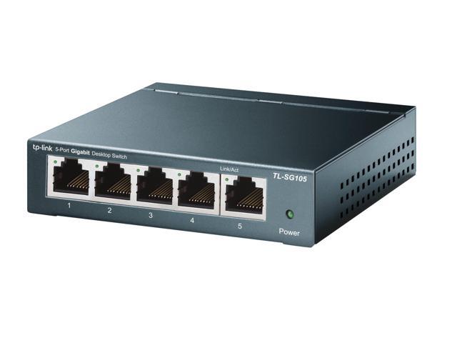 TP-LINK (TL-SG105) 5-Port Gigabit Unmanaged Desktop Switch, Steel Case