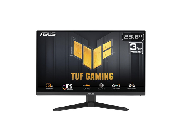 TUF Gaming 24 (23.8 viewable) 1080P Monitor (VG249QE5A) - FHD, 144Hz Overclock to 146Hz, IPS, Extreme Low Motion Blur Sync, 1ms, Speakers, Variable...