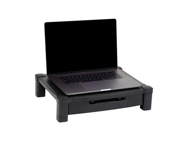 Mind Reader Monitor Stand, Storage Drawer, Desktop Organizer, Laptop Riser, Office, 17.25'L x 13.25'W x 4'H, Black