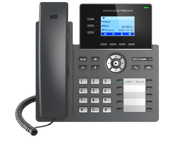 GRP2604P IP Phone 3 Lines, 6 SIP Accounts 2.7-Inch LCD Display Dual-Port Gigabit Ethernet with Integrated PoE Power Adapter Not Included