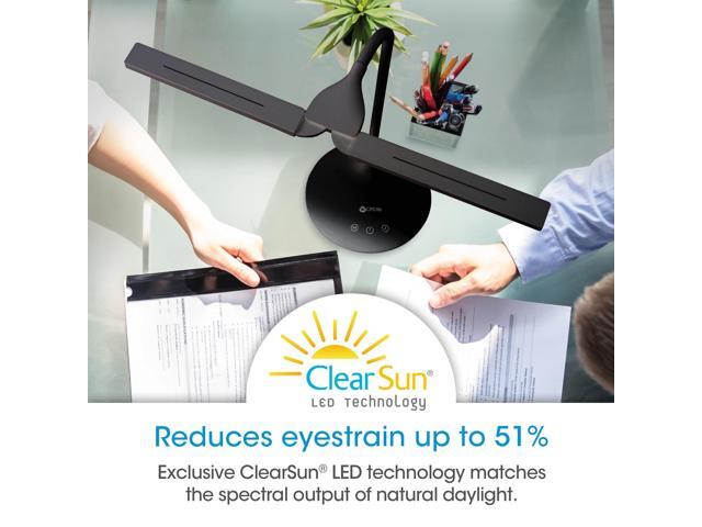 OttLite Pivot LED Desk Lamp 3 Color Modes, 40-Minute Shut-Off Timer, Adjustable Neck, ClearSun LED, Touch Activated Controls, Gradual Dimmer, for...