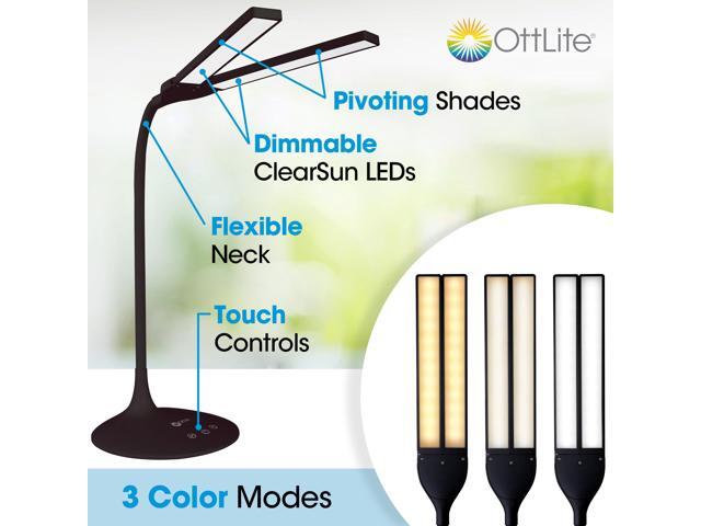 OttLite Pivot LED Desk Lamp 3 Color Modes, 40-Minute Shut-Off Timer, Adjustable Neck, ClearSun LED, Touch Activated Controls, Gradual Dimmer, for...