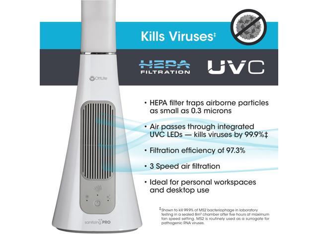 OttLite Wellness Series SanitizingPro LED Desk Lamp And UV Air Purifier - 15' to 25' High - White SC1AP00S
