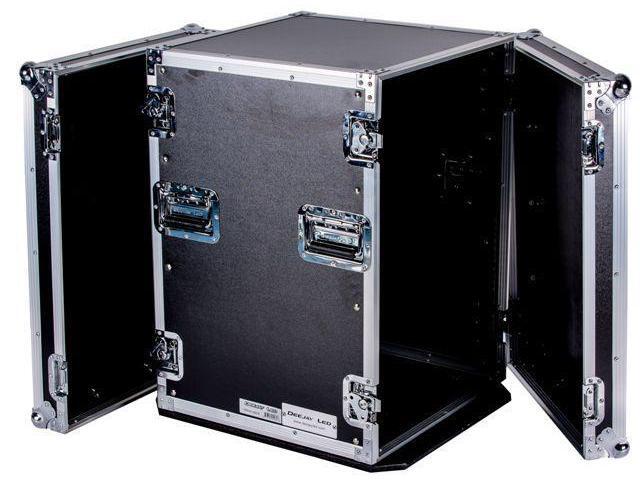 Deejay Led Fly Drive Case 16U Space Professional Dj Amplifier Case - 21-Inch Body Depth With Wheels