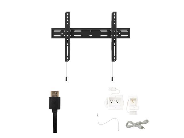 Kanto PF300 Tv Mounting package W/ DUAL outlet thru wall power kit And HDMI Cable