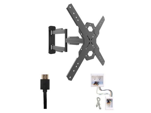 Kanto PS300 Tv Mounting package W/ DUAL outlet thru wall power kit And HDMI Cable