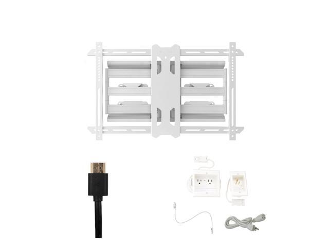 Kanto PDX650W Tv Mounting package W/ DUAL outlet thru wall power kit And HDMI Cable