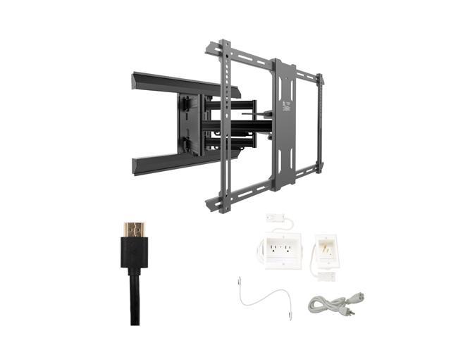Kanto PMX660 Tv Mounting package W/ DUAL outlet thru wall power kit And HDMI Cable