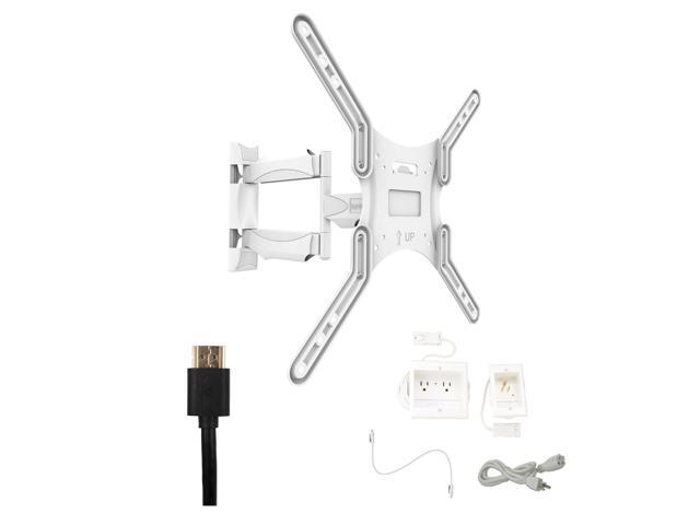 Kanto M300W Tv Mounting package W/ DUAL outlet thru wall power kit And HDMI Cable