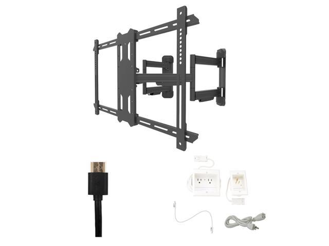 Kanto PDC650 Tv Mounting package W/ DUAL outlet thru wall power kit And HDMI Cable