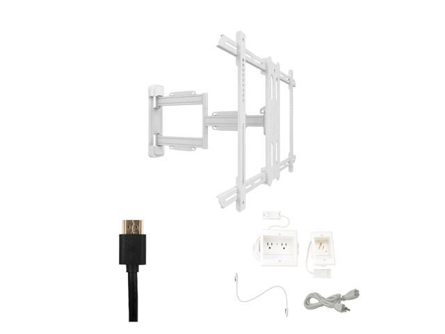 Kanto PS350W Tv Mounting package W/ DUAL outlet thru wall power kit And HDMI Cable