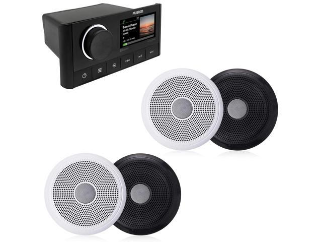 Fusion MS-RA670 Marine Receiver with 2 Pairs Fusion XS-F77CWB 7.7' Marine Speakers, Includes White and Black Classic Grills