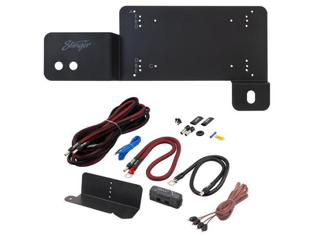 Stinger BRCOAMPBRKTD Amp Bracket - Driver Side With STXKBR4 Underseat Amplifier 4-gauge Wiring Kit Compatible With Ford Bronco